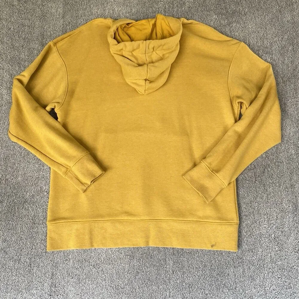 Nike Sportswear Men's Hoodie Sweatshirt Yellow Fleece Terry Cloth Lined Size L